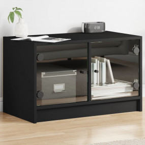 TV Cabinet Black Engineered wood and glass 26.8 x 14.6 ...