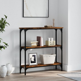 Console Table Smoked Oak Engineered Wood Narrow Adjusta...
