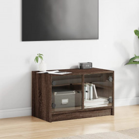 TV Cabinet Brown Oak Engineered Wood Medium TV Cabinet