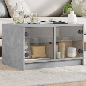 Coffee Table Concrete Grey Engineered Wood, Glass Mediu...