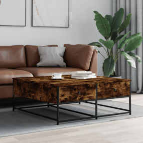Coffee Table Smoked Oak Engineered wood, metal