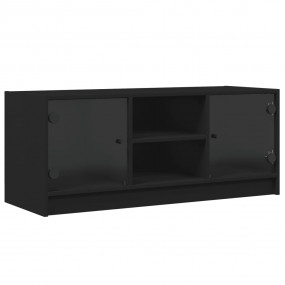 TV Cabinet Black Engineered wood, glass 40.2 x 14.6 x 1...