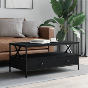 Coffee Table Black Engineered Wood 39.4 x 20.1 x 17.7 i...