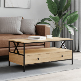 Coffee Table Sonoma Oak Engineered Wood 39.4 in x 20.1 ...