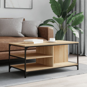 Coffee Table Sonoma Oak Engineered Wood, Metal Medium