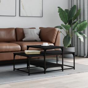 Coffee Table Black Engineered wood and metal Medium Cof...