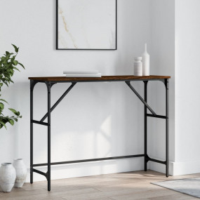Console Table Brown Oak Engineered Wood 39.4x12.6x29.5 ...