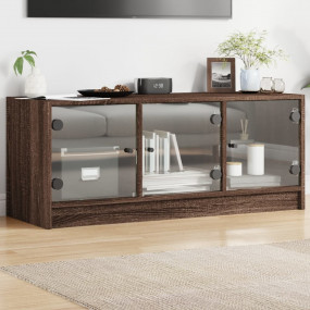TV Cabinet Brown oak Engineered wood, glass Medium TV C...