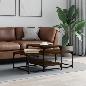 Coffee Table Brown Oak Engineered Wood Medium Coffee Ta...