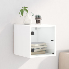 Bedside Cabinet White Engineered wood, glass Standard