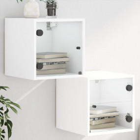 Bedside Cabinet Set of 2 White Engineered wood 13.8x14....