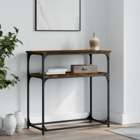 Console Table Smoked Oak Engineered Wood Standard Conso...
