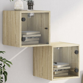 Bedside Cabinet Set of 2 Sonoma oak Engineered wood, gl...