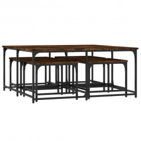 Nesting Coffee Table Smoked Oak Engineered Wood, Metal ...