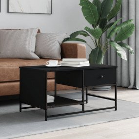 Coffee Table Black Engineered wood Coffee Table Rectang...