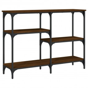 Console Table Brown Oak Engineered Wood, Metal Compact