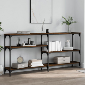 Console Table Brown oak Engineered wood and metal Large