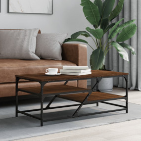 Coffee Table Brown Oak Engineered wood, metal 39.4 x 19...