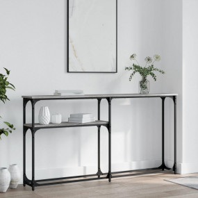 Console Table Grey Sonoma Engineered Wood, Metal Adjust...