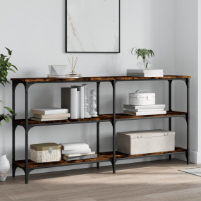 Console Table Smoked Oak Engineered wood, Metal Large