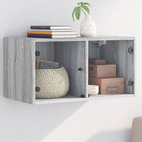 Wall Cabinet Grey sonoma Engineered wood, glass Medium ...