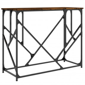 Console Table Smoked Oak Engineered Wood and Metal