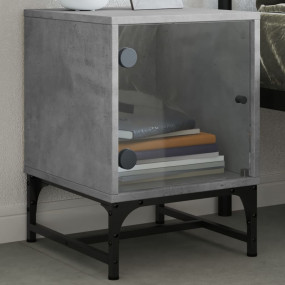 Bedside Cabinet Concrete grey Engineered wood, glass, s...