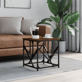 Coffee Table Brown Oak Engineered Wood Compact Adjustab...