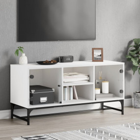 TV Cabinet White Engineered wood, glass, steel Medium T...