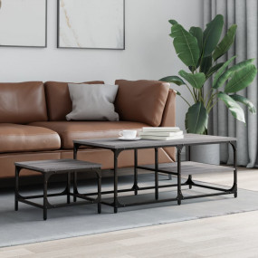 Nesting Coffee Tables Set of 2 Grey Sonoma Engineered w...