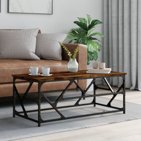 Coffee Table Smoked Oak Engineered wood Medium Adjustab...
