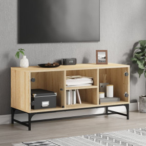 TV Cabinet Sonoma Oak Engineered wood, glass, steel Med...