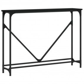 Console Table Black Engineered wood, Metal 40.2 x 8.9 x...