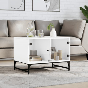 Coffee Table White Engineered wood, glass, steel Medium