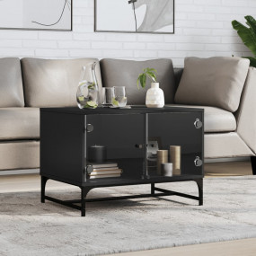 Coffee Table Black Engineered wood, glass, steel Medium