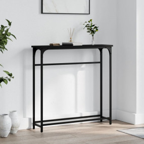 Console Table Black Engineered wood, metal Narrow Adjus...