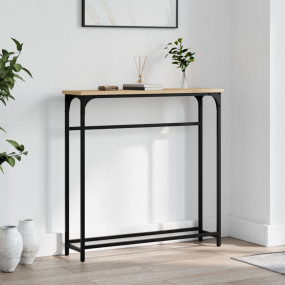 Console Table Sonoma Oak Engineered Wood and Metal