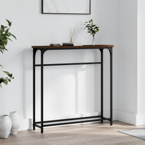 Console Table Brown oak Engineered wood, Metal Standard