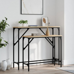 Console Table Set of 2 Sonoma oak Engineered wood