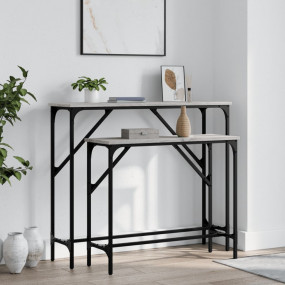 Industrial Console Table Set of 2 Grey Sonoma