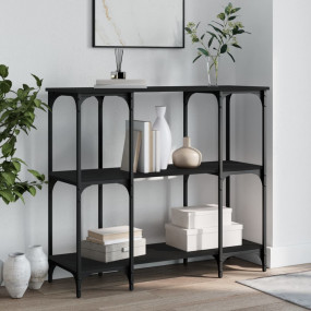 Console Table Black Engineered Wood Narrow Console Tabl...
