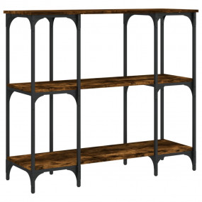 Console Table Smoked Oak Engineered Wood, Metal Narrow