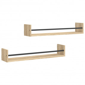 Wall Shelf Set of 2 Sonoma oak Engineered wood, steel