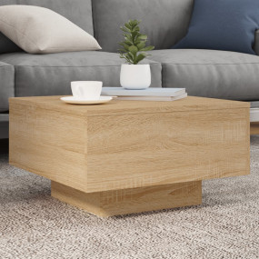 Coffee Table Sonoma oak Engineered wood 21.7x21.7 in Co...