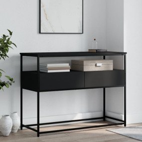 Console Table Black Engineered wood, metal