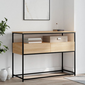 Console Table Sonoma Oak Engineered Wood Medium Adjusta...