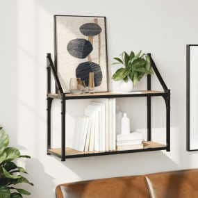 Wall Shelf Sonoma Oak Engineered Wood Medium Wall Shelf