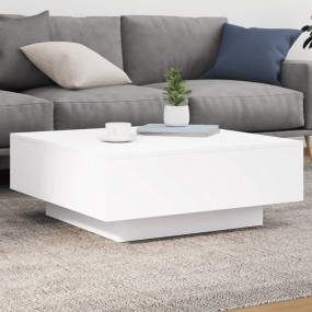 Coffee Table White Engineered wood 31.5in x 31.5in Dura...