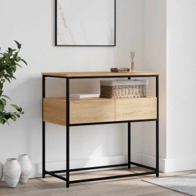 Console Table Sonoma oak Engineered wood and metal Narr...
