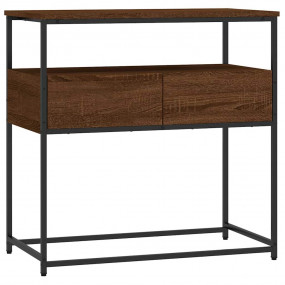 Console Table Brown Oak Engineered Wood 29.5 in x 15.7 ...